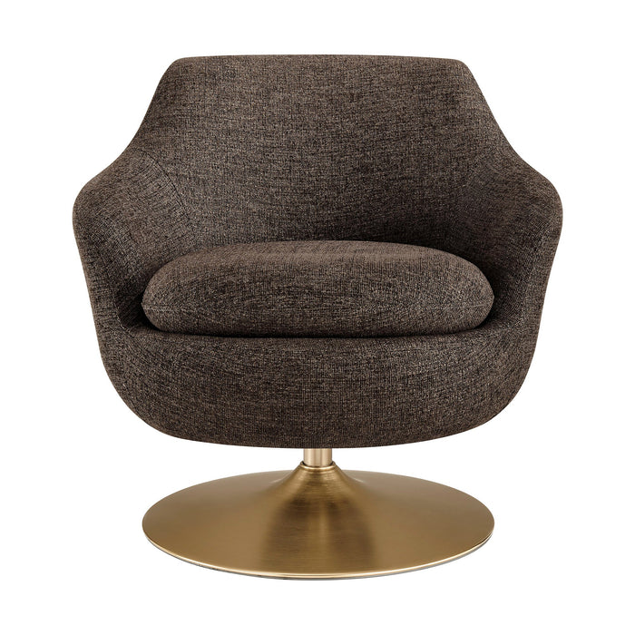 Modway Quimby Melange Chenille Swivel Accent Chair in Espresso - detail view