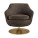 Modway Quimby Melange Chenille Swivel Accent Chair in Espresso - detail view