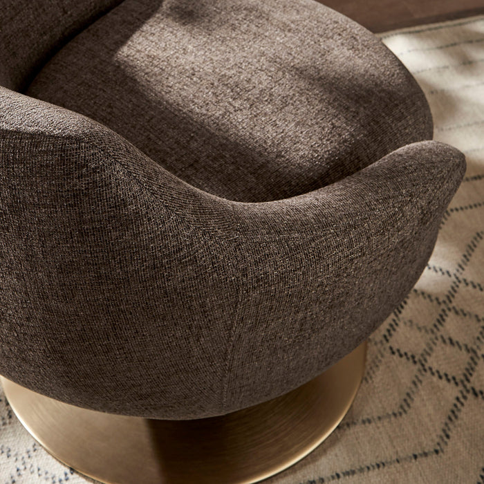 Modway Quimby Melange Chenille Swivel Accent Chair in Espresso - lifestyle view 18