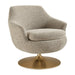 Modway Quimby Melange Chenille Swivel Accent Chair in Flaxen - front view
