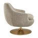 Modway Quimby Melange Chenille Swivel Accent Chair in Flaxen - angled view