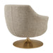 Modway Quimby Melange Chenille Swivel Accent Chair in Flaxen - side view