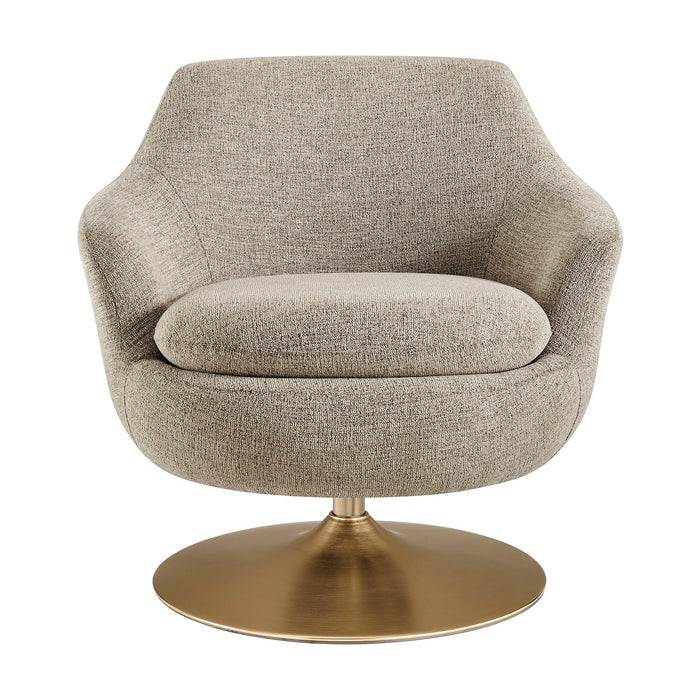 Modway Quimby Melange Chenille Swivel Accent Chair in Flaxen - detail view