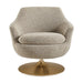 Modway Quimby Melange Chenille Swivel Accent Chair in Flaxen - detail view