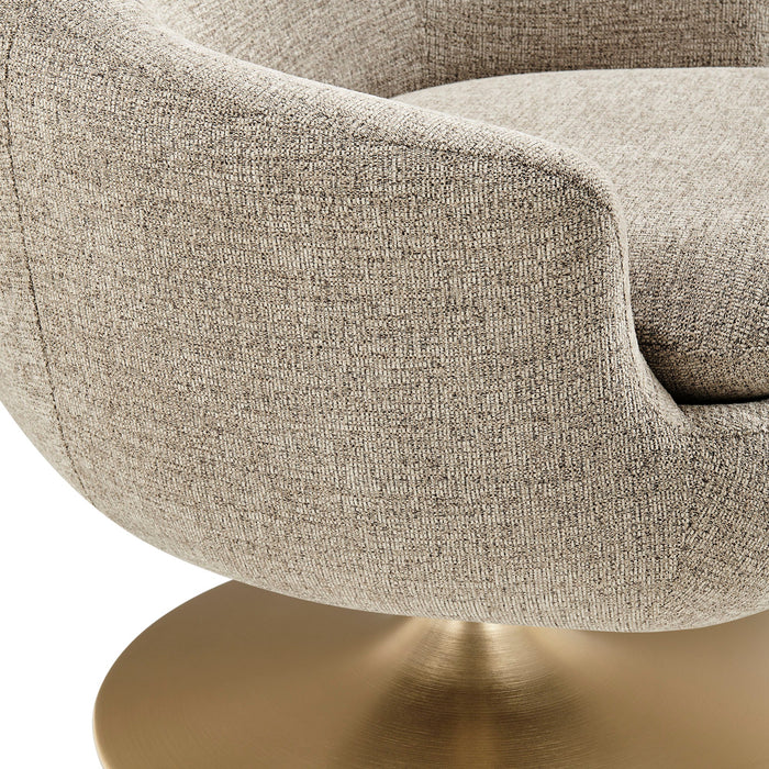 Modway Quimby Melange Chenille Swivel Accent Chair in Flaxen - lifestyle view