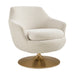 Modway Quimby Melange Chenille Swivel Accent Chair in Ivory - front view