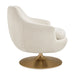 Modway Quimby Melange Chenille Swivel Accent Chair in Ivory - angled view