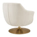 Modway Quimby Melange Chenille Swivel Accent Chair in Ivory - side view