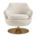 Modway Quimby Melange Chenille Swivel Accent Chair in Ivory - detail view