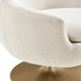 Modway Quimby Melange Chenille Swivel Accent Chair in Ivory - lifestyle view