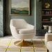 Modway Quimby Melange Chenille Swivel Accent Chair in Ivory - lifestyle view 19