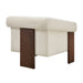 Modway Halbrook Linen Blend Tripod Accent Chair in Ivory - side view