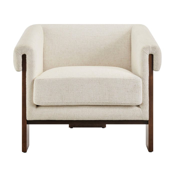 Modway Halbrook Linen Blend Tripod Accent Chair in Ivory - detail view
