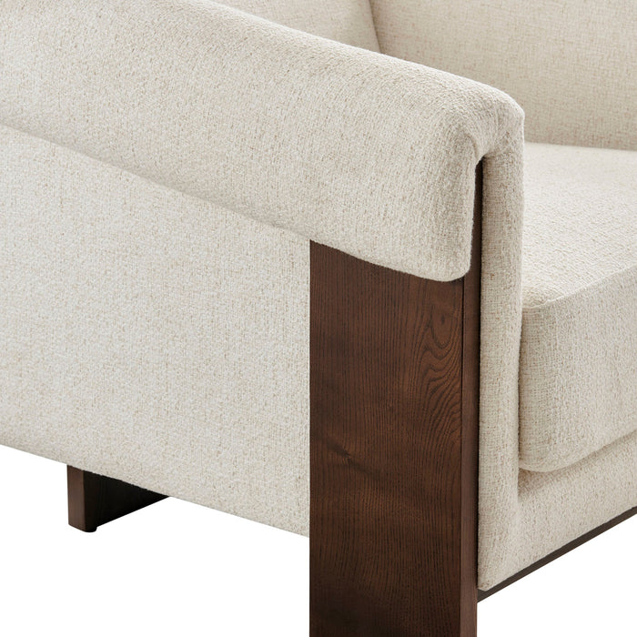 Modway Halbrook Linen Blend Tripod Accent Chair in Ivory - lifestyle view