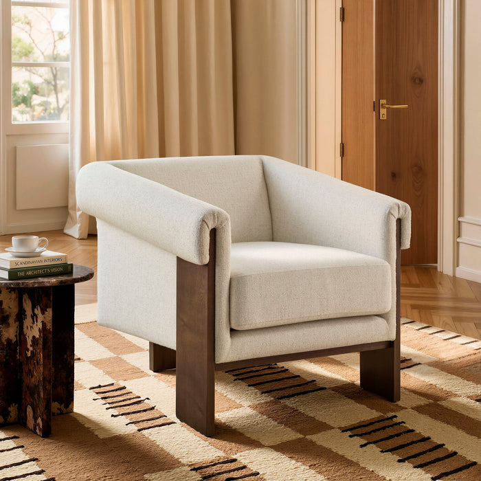 Modway Halbrook Linen Blend Tripod Accent Chair in Ivory - lifestyle view 14