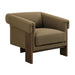 Modway Halbrook Linen Blend Tripod Accent Chair in Olive - front view