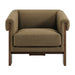 Modway Halbrook Linen Blend Tripod Accent Chair in Olive - detail view