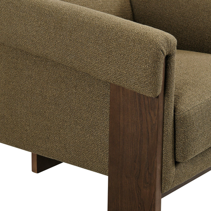 Modway Halbrook Linen Blend Tripod Accent Chair in Olive - lifestyle view