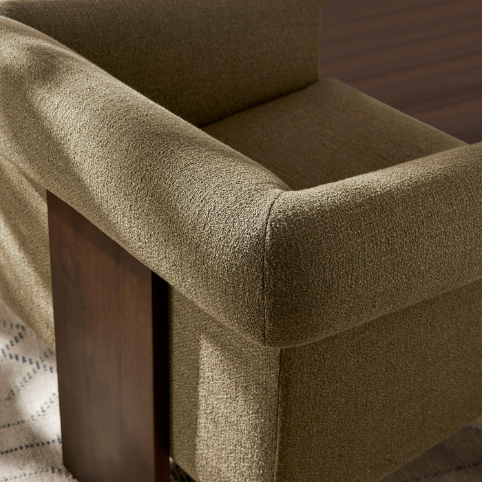 Modway Halbrook Linen Blend Tripod Accent Chair in Olive - lifestyle view 11