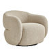 Modway Selby Textured Woven Fabric Swivel Accent Chair in Linen - front view