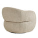 Modway Selby Textured Woven Fabric Swivel Accent Chair in Linen - side view