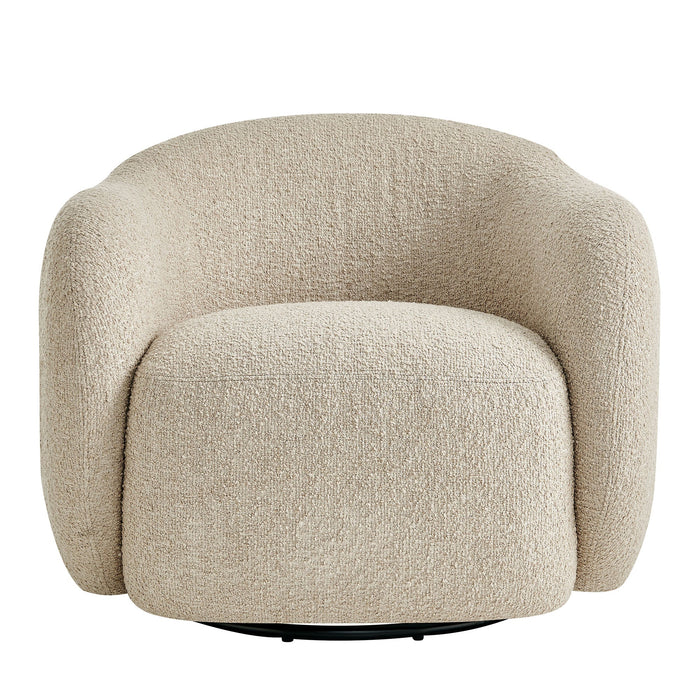 Modway Selby Textured Woven Fabric Swivel Accent Chair in Linen - detail view