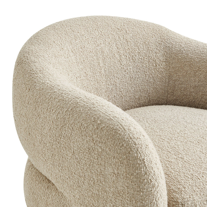 Modway Selby Textured Woven Fabric Swivel Accent Chair in Linen - lifestyle view