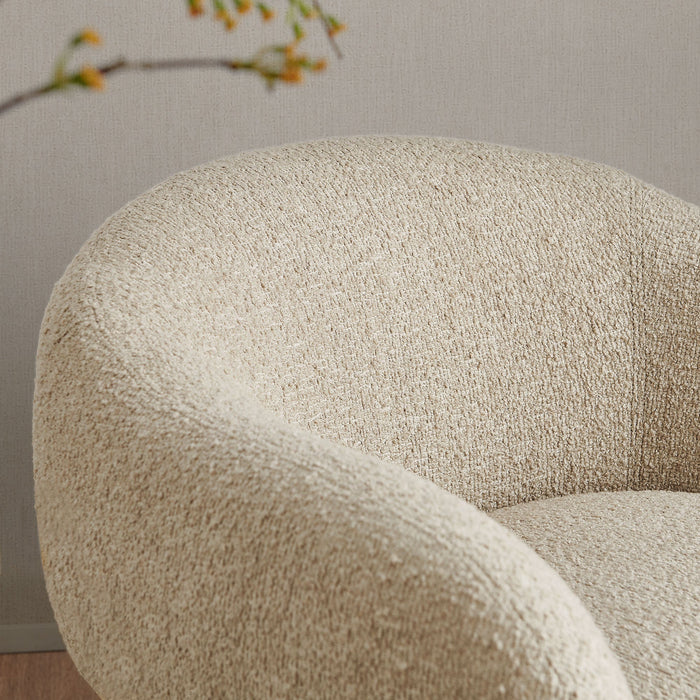 Modway Selby Textured Woven Fabric Swivel Accent Chair in Linen - lifestyle view 16