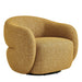 Modway Selby Textured Woven Fabric Swivel Accent Chair in Mustard - front view