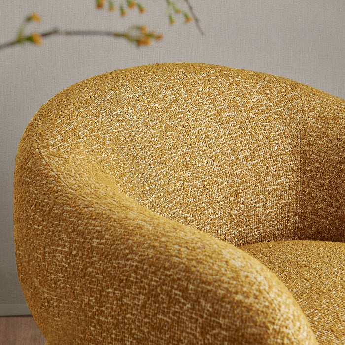 Modway Selby Textured Woven Fabric Swivel Accent Chair in Mustard - lifestyle view 17