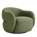 Modway Selby Textured Woven Fabric Swivel Accent Chair in Olive - front view