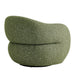 Modway Selby Textured Woven Fabric Swivel Accent Chair in Olive - side view