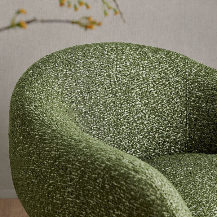Modway Selby Textured Woven Fabric Swivel Accent Chair in Olive - lifestyle view 18