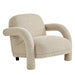 Modway Ferris Textured Woven Fabric Lounge Chair in Linen - front view
