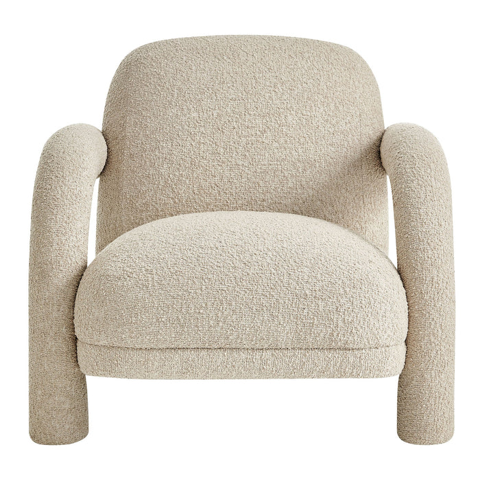 Modway Ferris Textured Woven Fabric Lounge Chair in Linen - detail view