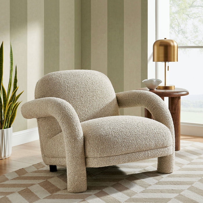 Modway Ferris Textured Woven Fabric Lounge Chair in Linen - lifestyle view 20