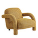Modway Ferris Textured Woven Fabric Lounge Chair in Mustard - front view