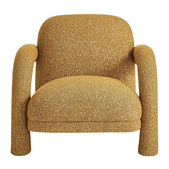 Modway Ferris Textured Woven Fabric Lounge Chair in Mustard - detail view