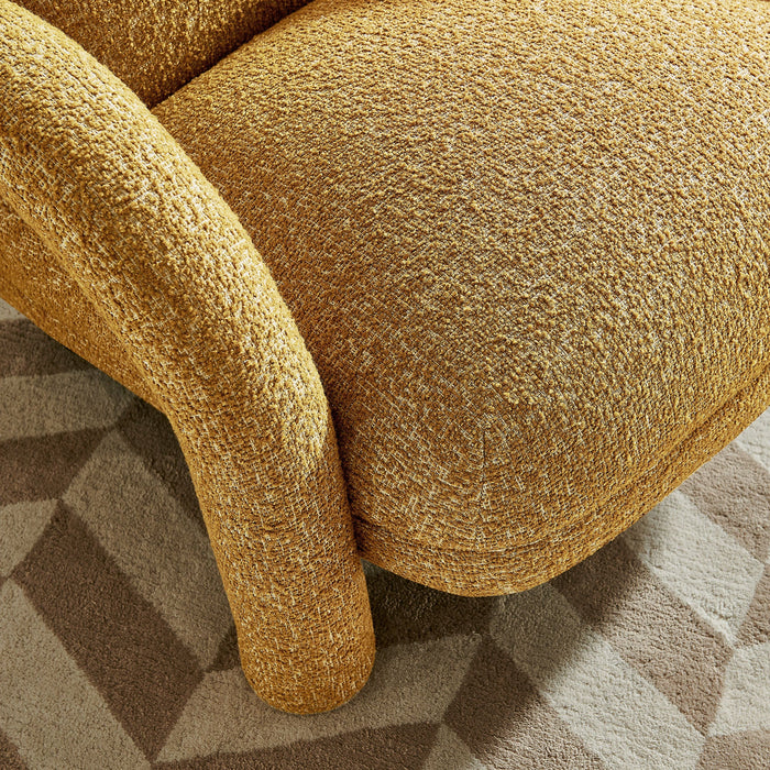 Modway Ferris Textured Woven Fabric Lounge Chair in Mustard - lifestyle view 18