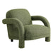 Modway Ferris Textured Woven Fabric Lounge Chair in Olive - front view