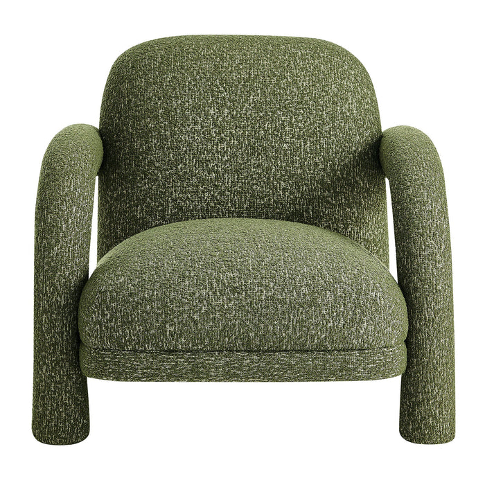 Modway Ferris Textured Woven Fabric Lounge Chair in Olive - detail view