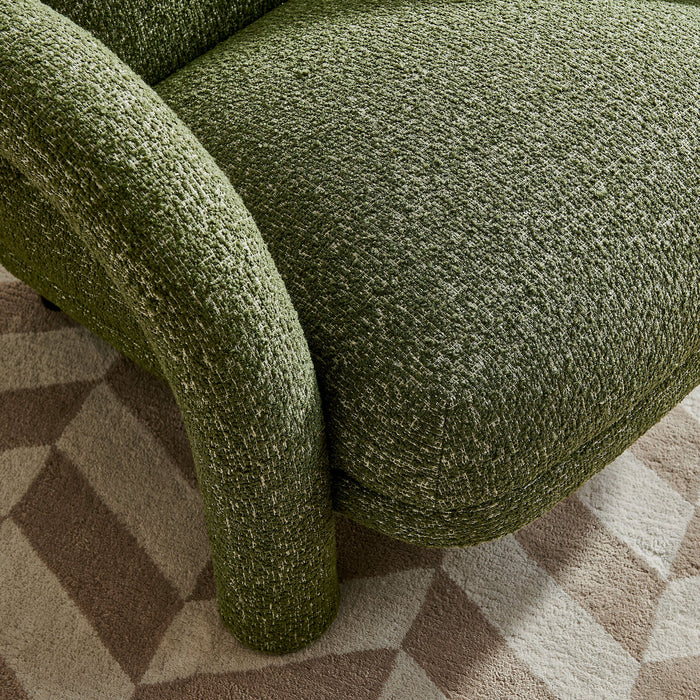 Modway Ferris Textured Woven Fabric Lounge Chair in Olive - lifestyle view 16