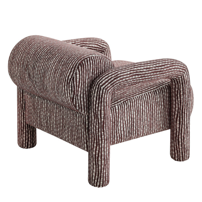 Modway Quill Patterned Woven Fabric Accent Chair in Maroon - side view