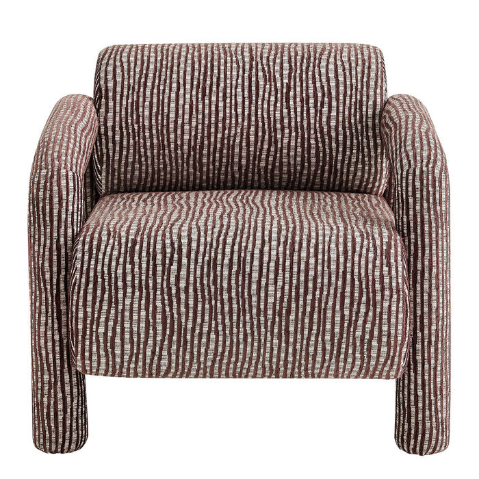 Modway Quill Patterned Woven Fabric Accent Chair in Maroon - detail view