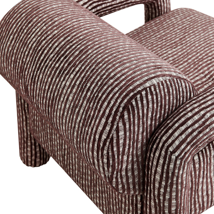 Modway Quill Patterned Woven Fabric Accent Chair in Maroon - lifestyle view