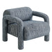 Modway Quill Patterned Woven Fabric Accent Chair in Navy - front view
