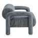 Modway Quill Patterned Woven Fabric Accent Chair in Navy - angled view
