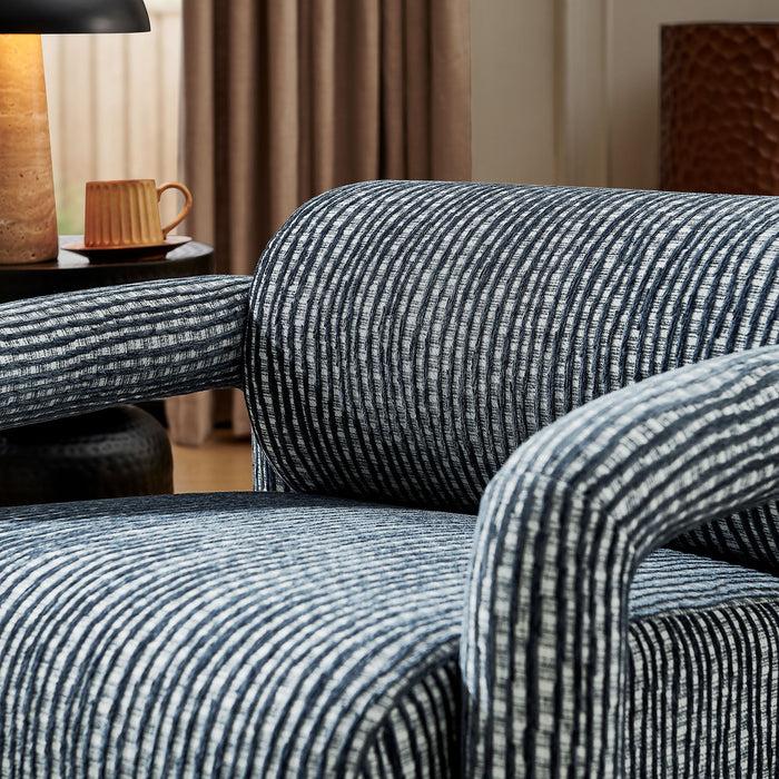 Modway Quill Patterned Woven Fabric Accent Chair in Navy - lifestyle view 11