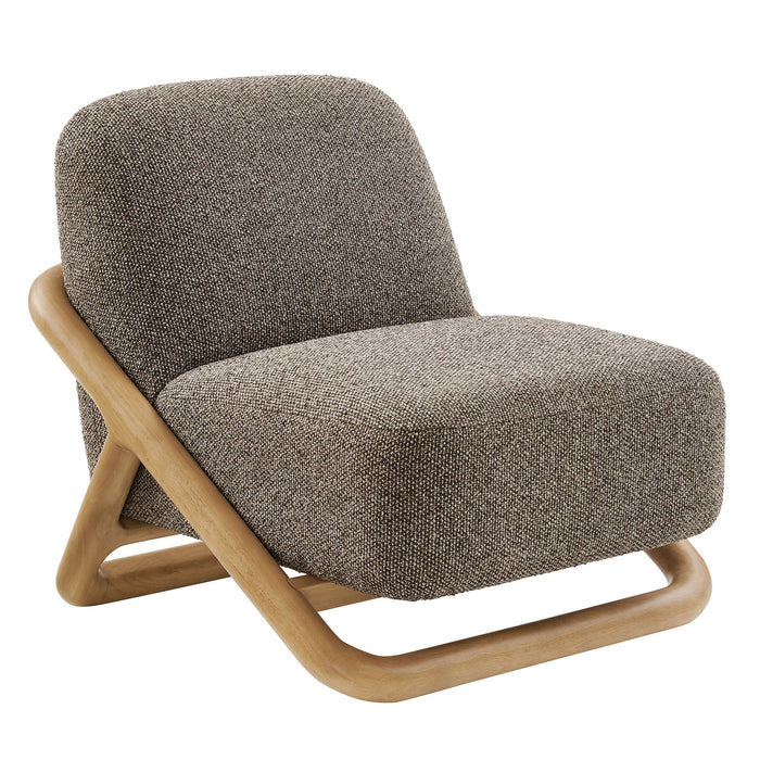 Modway Vander Textured Fabric Accent Chair in Chestnut Earth - front view