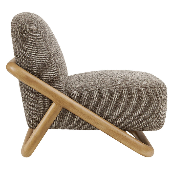 Modway Vander Textured Fabric Accent Chair in Chestnut Earth - angled view